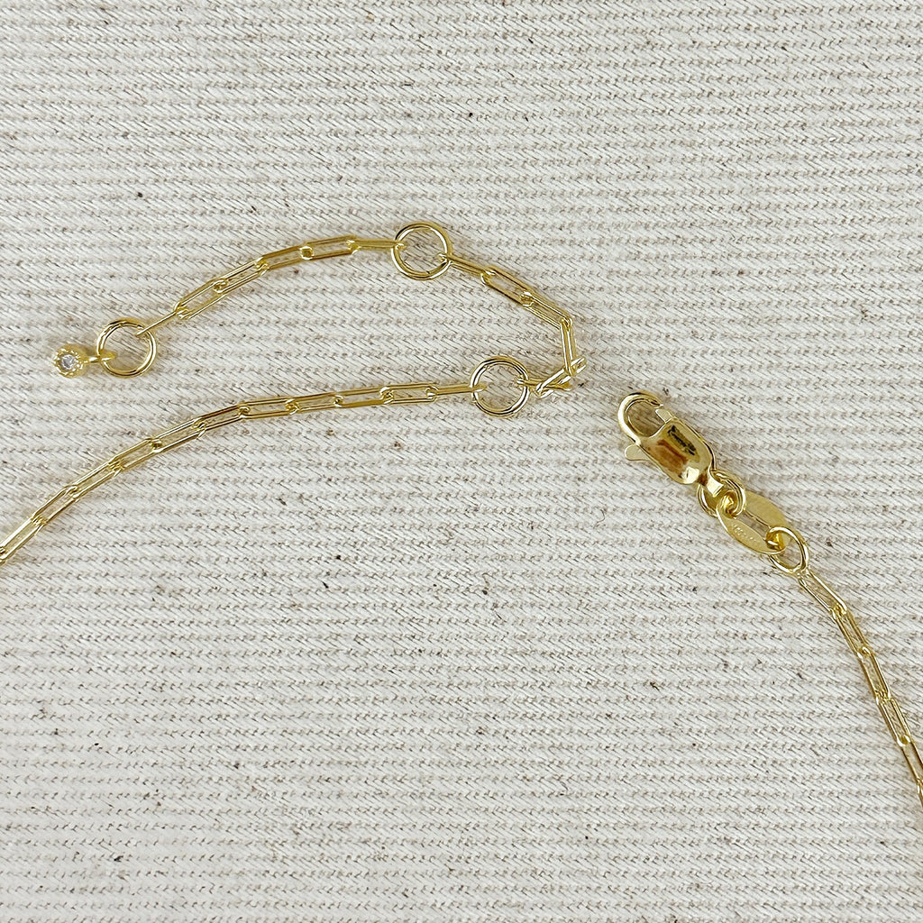 Mondsee 18k Gold Filled Quadratini CZ Necklace | 18k Gold Filled Jewelry