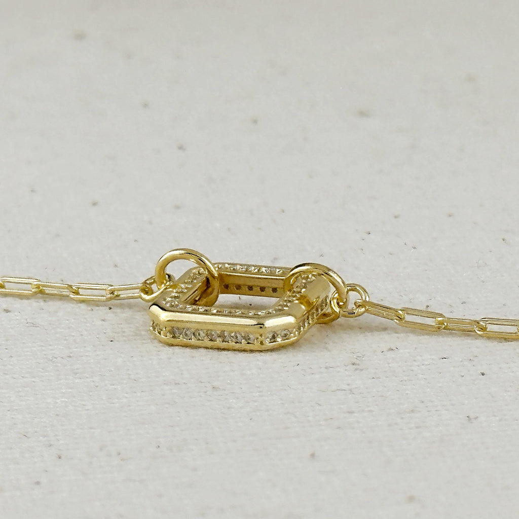 Mondsee 18k Gold Filled Quadratini CZ Necklace | 18k Gold Filled Jewelry