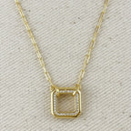 Mondsee 18k Gold Filled Quadratini CZ Necklace | 18k Gold Filled Jewelry