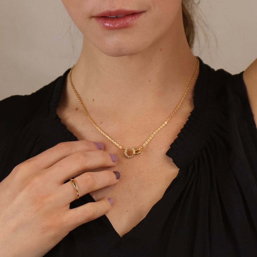 Mondsee 18k Gold Filled Linked CZ Necklace | 18k Gold Filled Jewelry