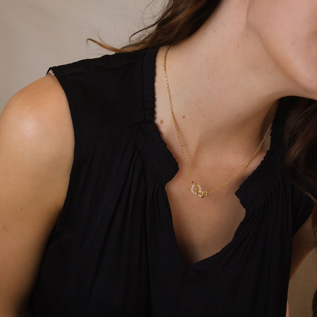 Mondsee 18k Gold Filled Linked CZ Necklace | 18k Gold Filled Jewelry