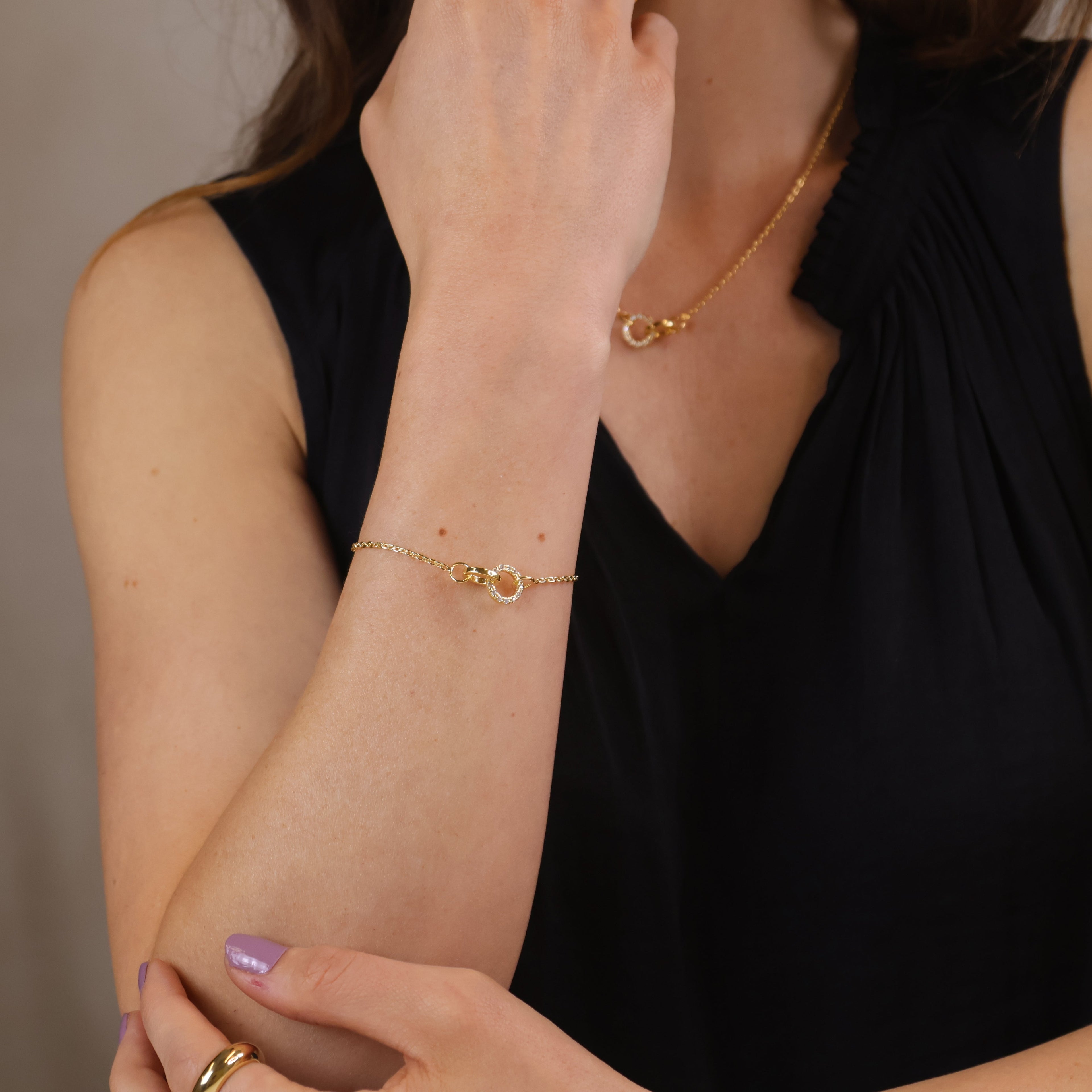 Mondsee 18k Gold Filled Linked CZ Bracelet | 18k Gold Filled Jewelry