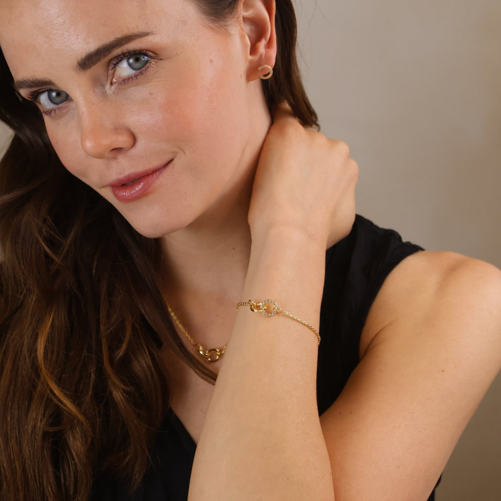 Mondsee 18k Gold Filled Linked CZ Bracelet | 18k Gold Filled Jewelry