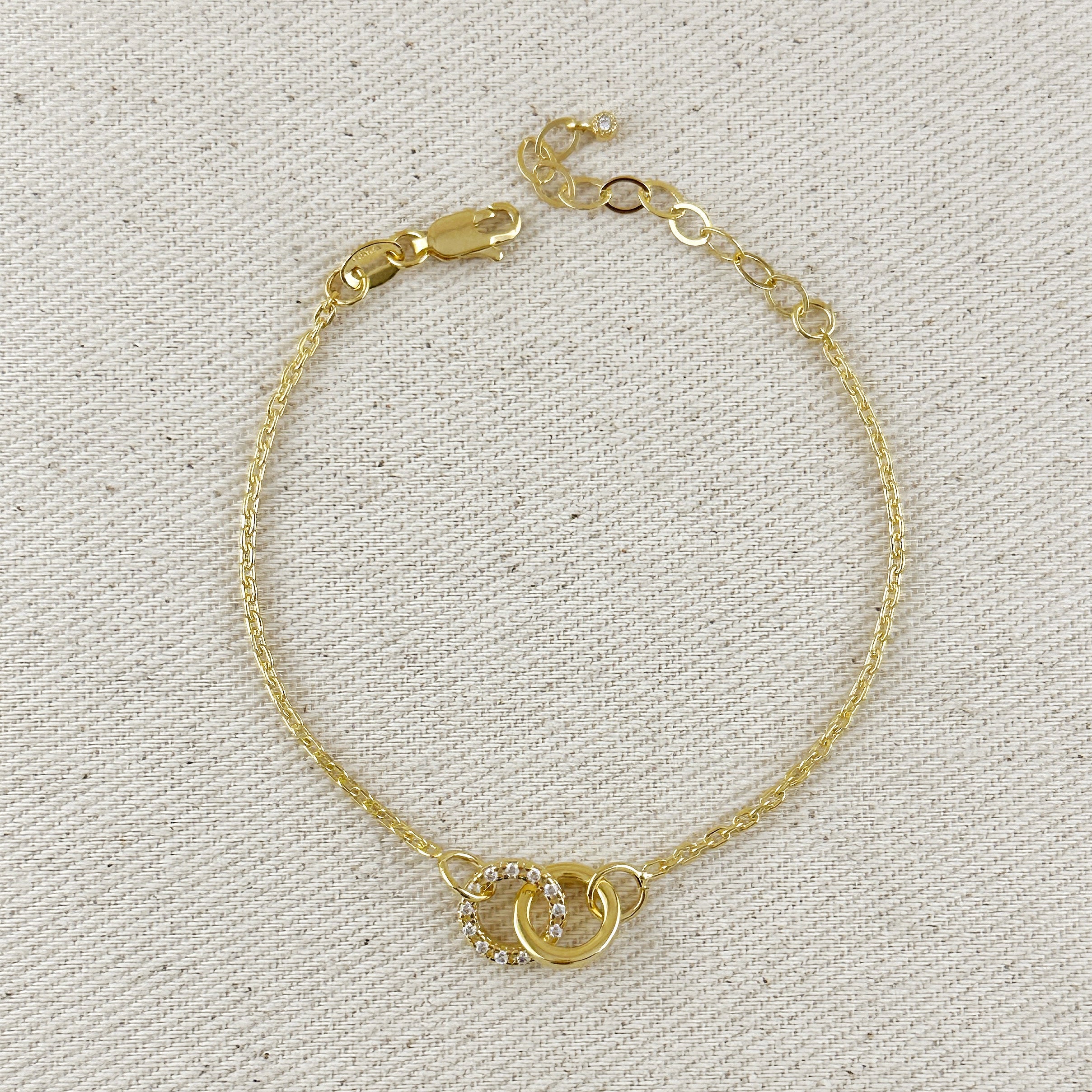 Mondsee 18k Gold Filled Linked CZ Bracelet | 18k Gold Filled Jewelry