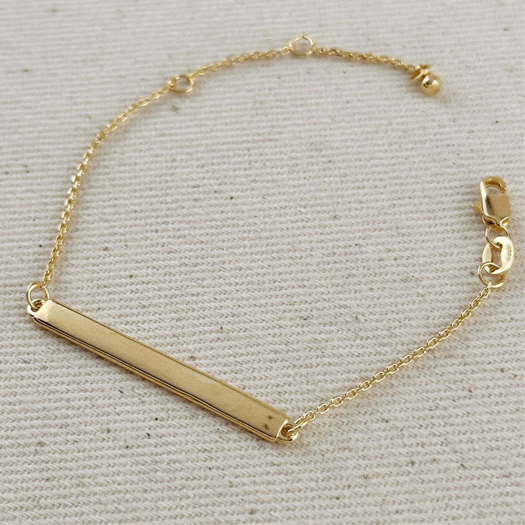 Mondsee 18k Gold Filled Polished Bar Bracelet | 18k Gold Filled Jewelry