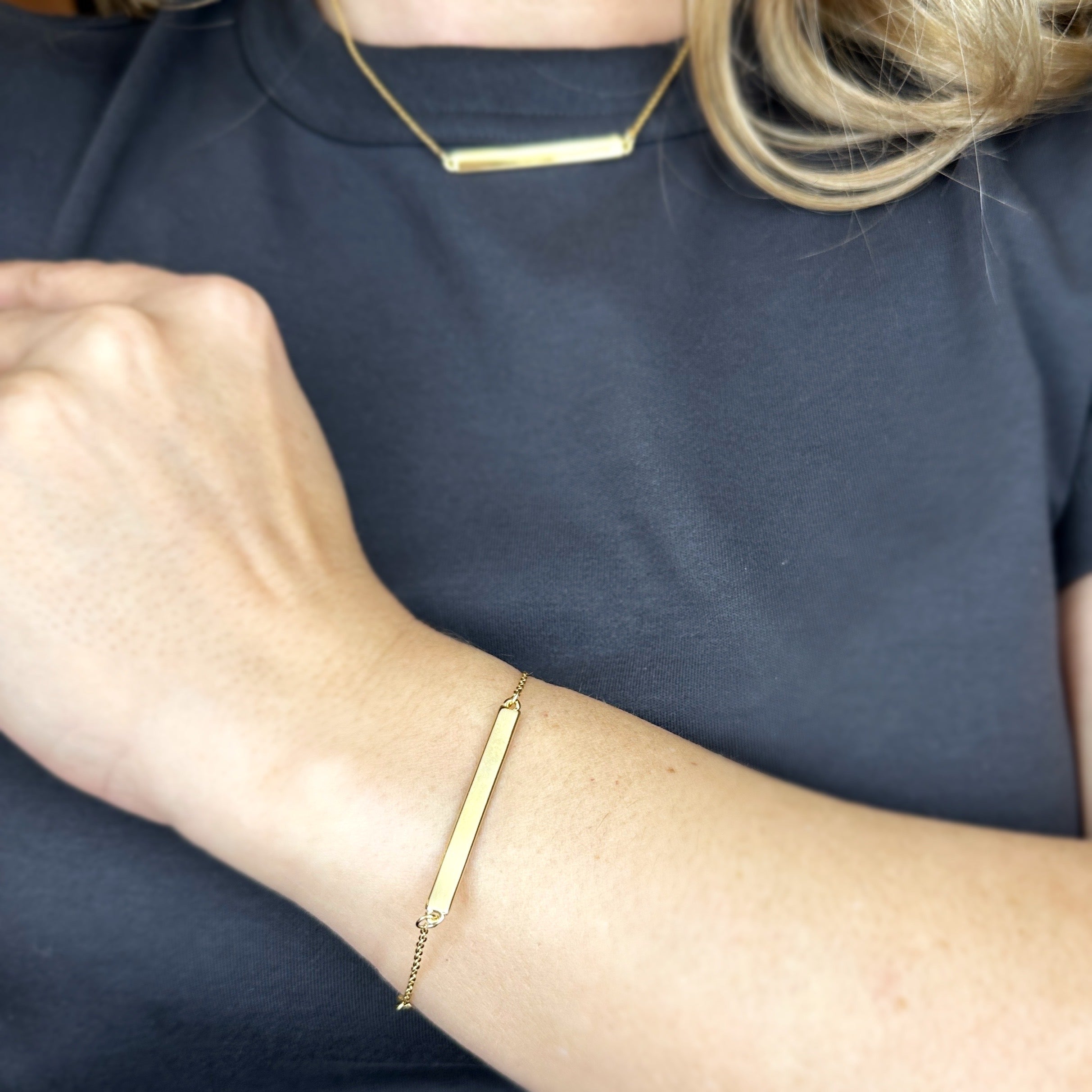 Mondsee 18k Gold Filled Polished Bar Bracelet | 18k Gold Filled Jewelry
