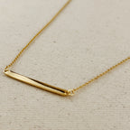 Mondsee 18k Gold Filled Polished Bar Necklace | 18k Gold Filled Jewelry