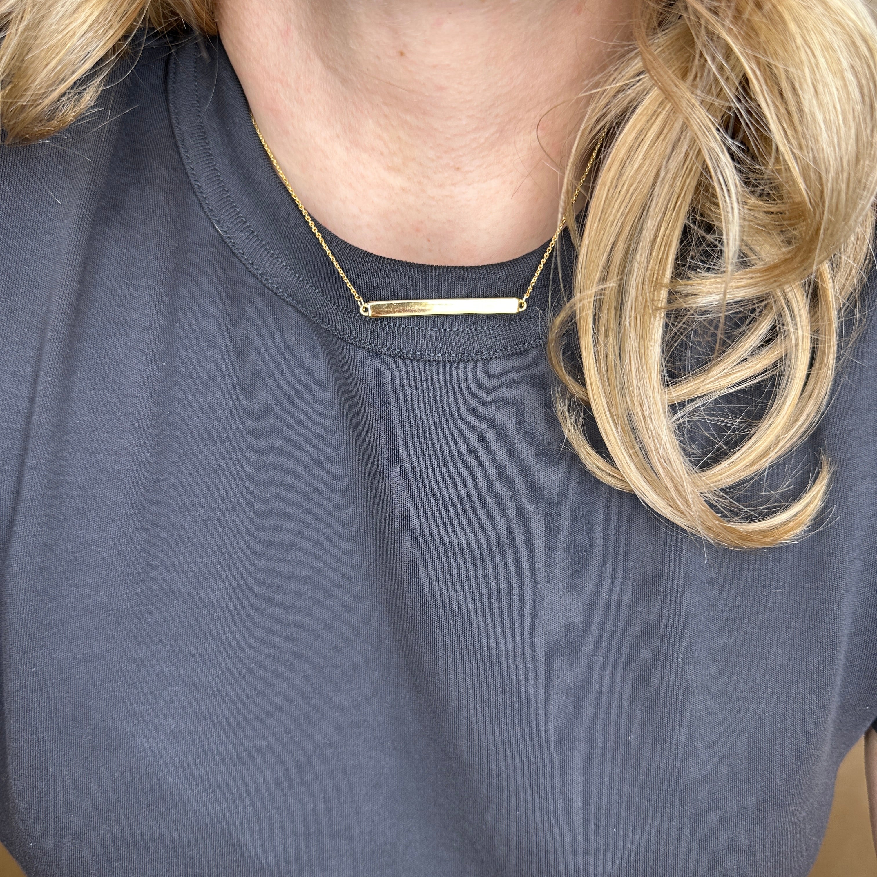 Mondsee 18k Gold Filled Polished Bar Necklace | 18k Gold Filled Jewelry