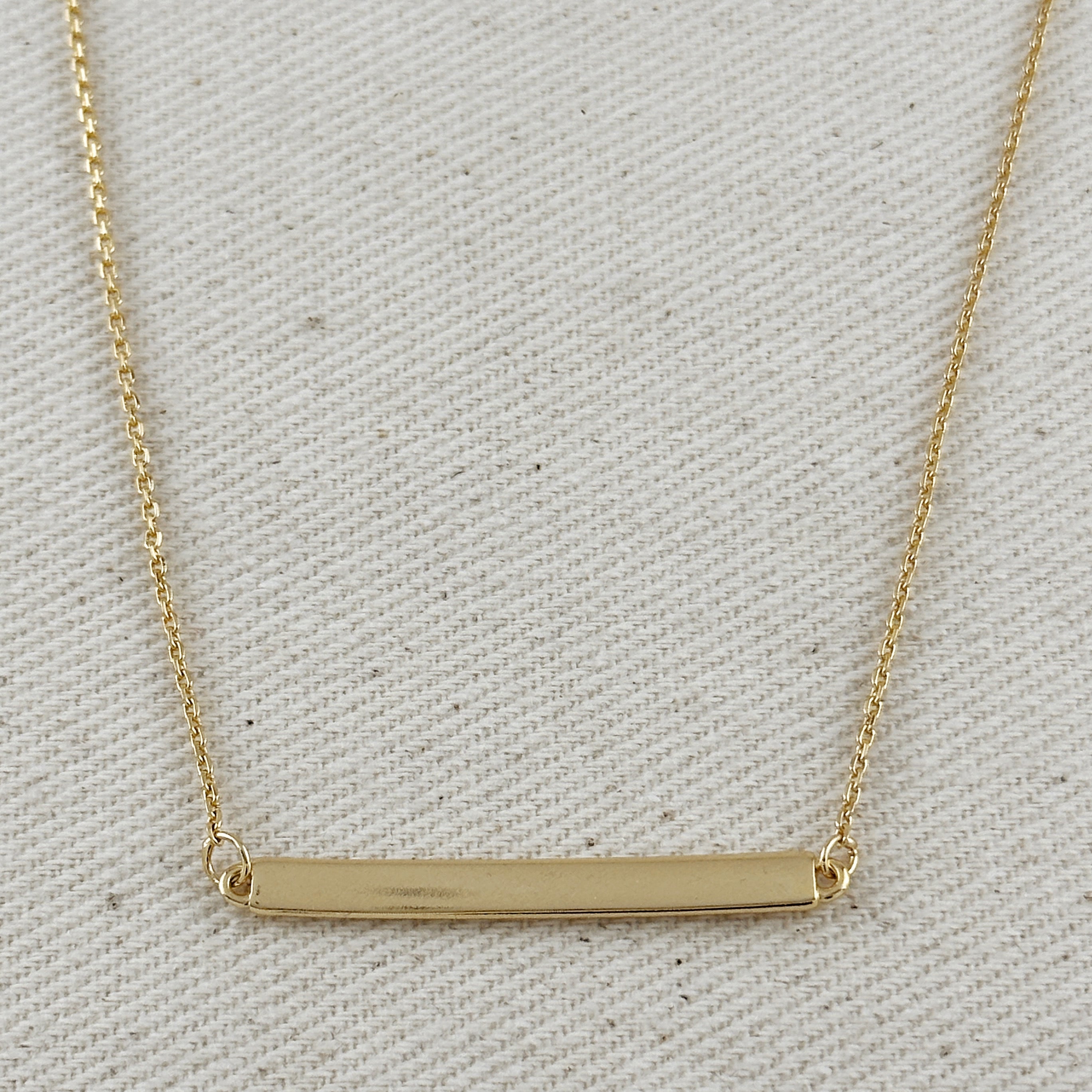 Mondsee 18k Gold Filled Polished Bar Necklace | 18k Gold Filled Jewelry