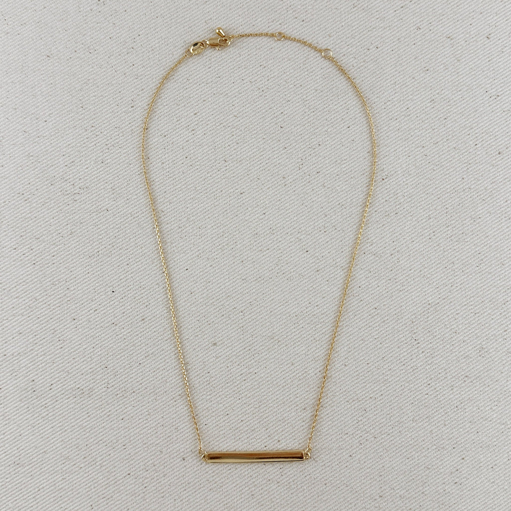 Mondsee 18k Gold Filled Polished Bar Necklace | 18k Gold Filled Jewelry