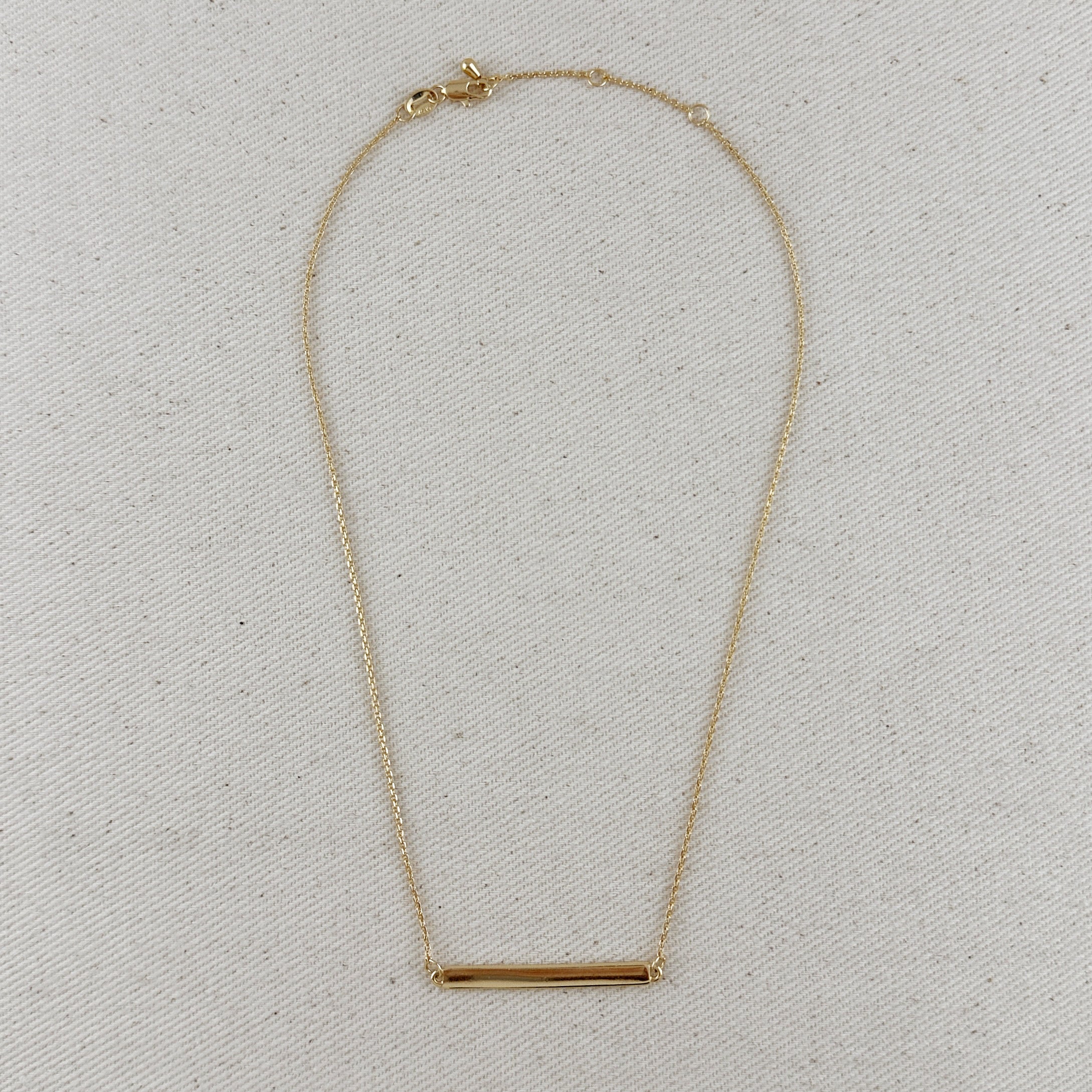 Mondsee 18k Gold Filled Polished Bar Necklace | 18k Gold Filled Jewelry