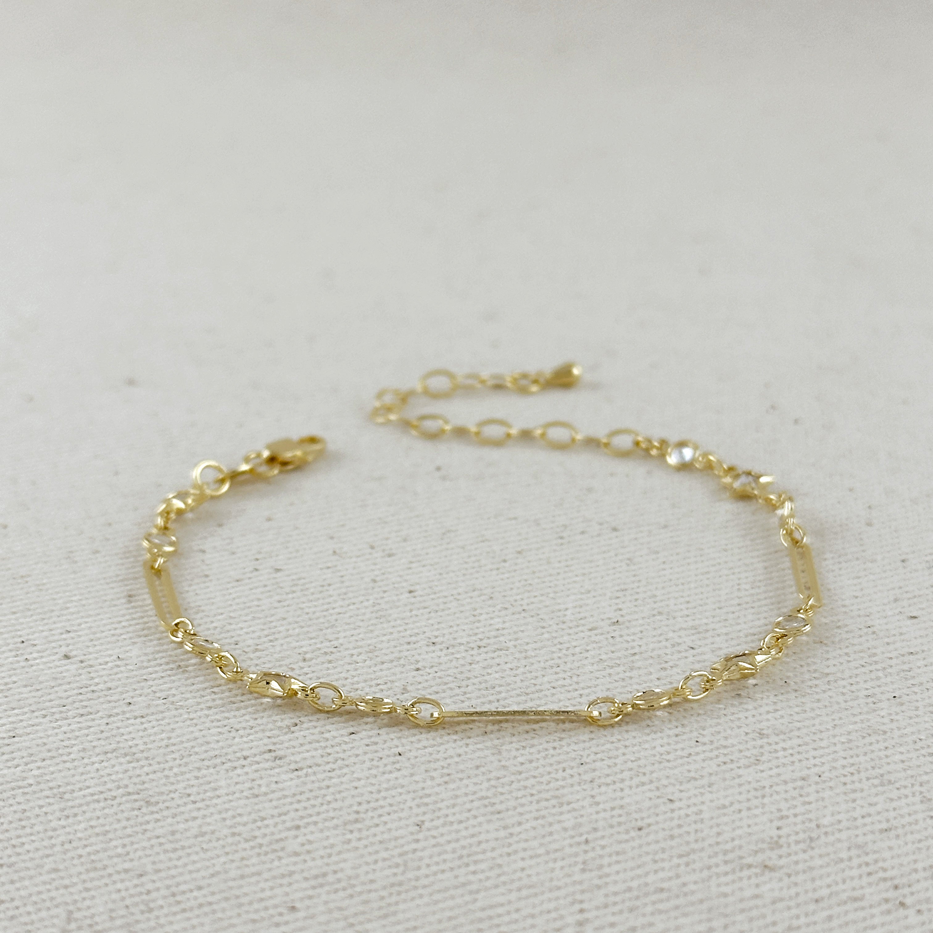 Mondsee 18k Gold Filled Paperclip And Stars CZ Bracelet | 18k Gold Filled Jewelry