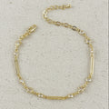 Mondsee 18k Gold Filled Paperclip And Stars CZ Bracelet | 18k Gold Filled Jewelry