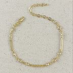 Mondsee 18k Gold Filled Paperclip And Stars CZ Bracelet | 18k Gold Filled Jewelry