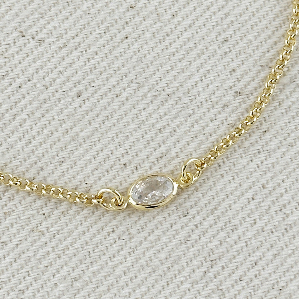 Mondsee 18k Gold Filled CZ Solitaire Bracelet | 18k Gold Filled Jewelry