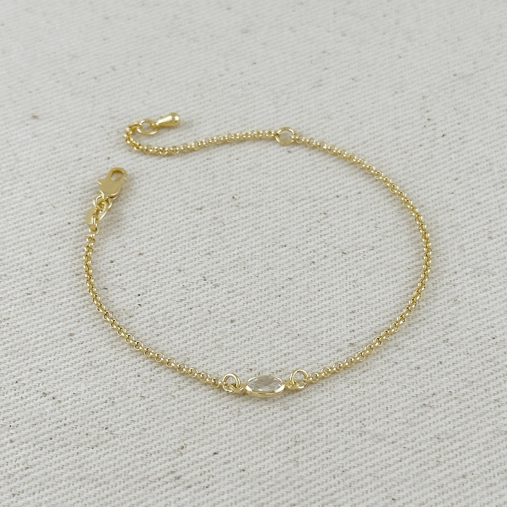 Mondsee 18k Gold Filled CZ Solitaire Bracelet | 18k Gold Filled Jewelry