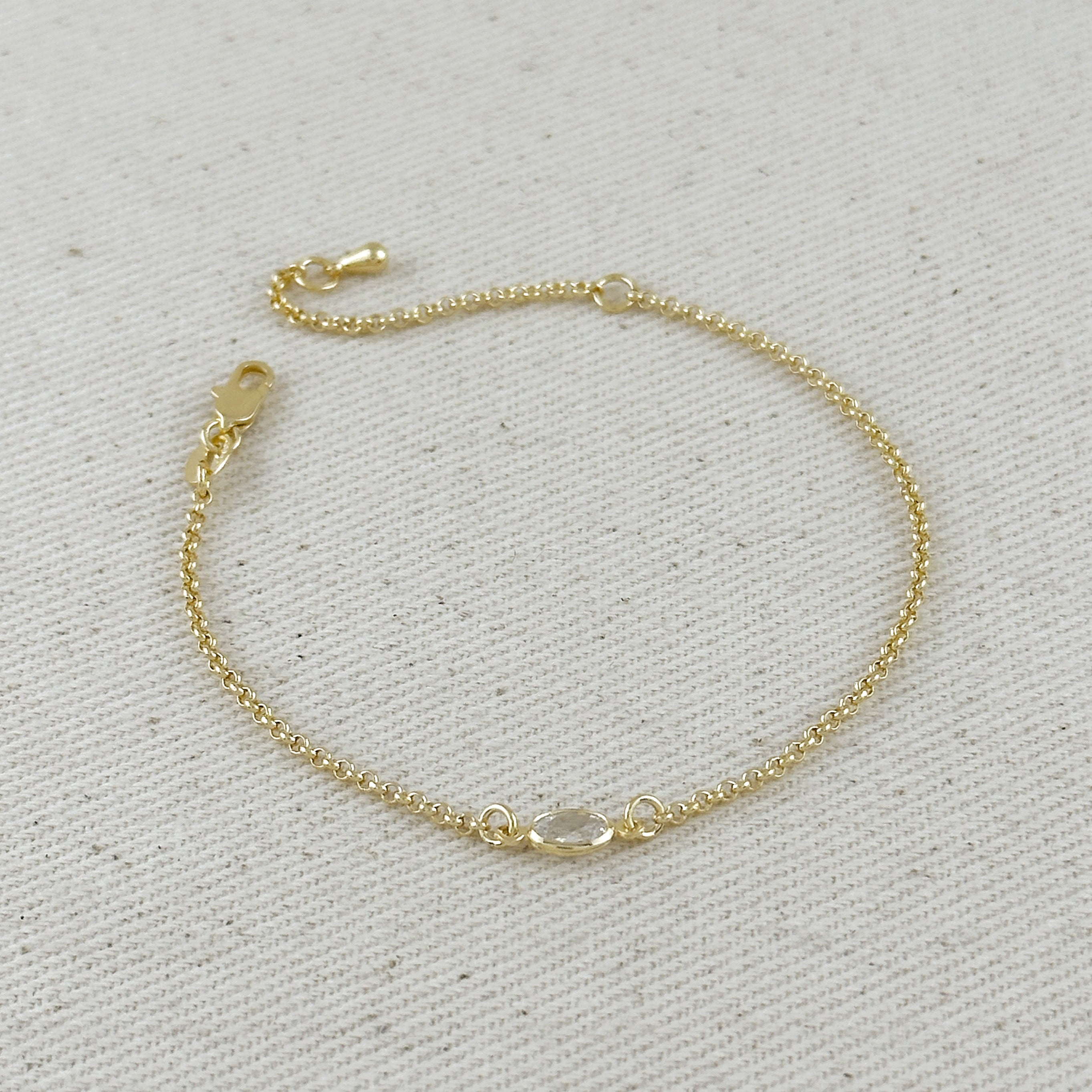 Mondsee 18k Gold Filled CZ Solitaire Bracelet | 18k Gold Filled Jewelry
