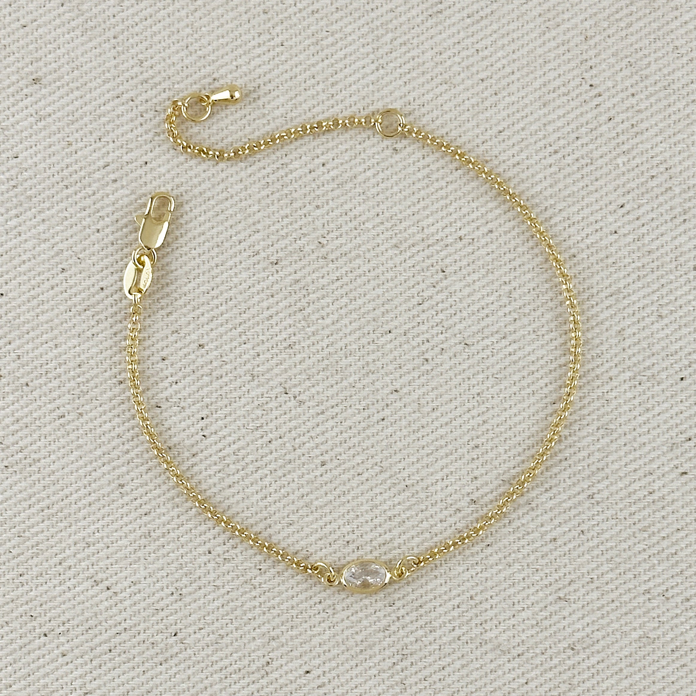 Mondsee 18k Gold Filled CZ Solitaire Bracelet | 18k Gold Filled Jewelry