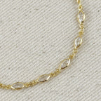 Mondsee 18k Gold Filled Ellipse Bezel CZ Bracelet | 18k Gold Filled Jewelry