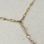 Mondsee 18k Gold Filled Bezel Ellipse CZ Lariat Necklace | 18k Gold Filled Jewelry