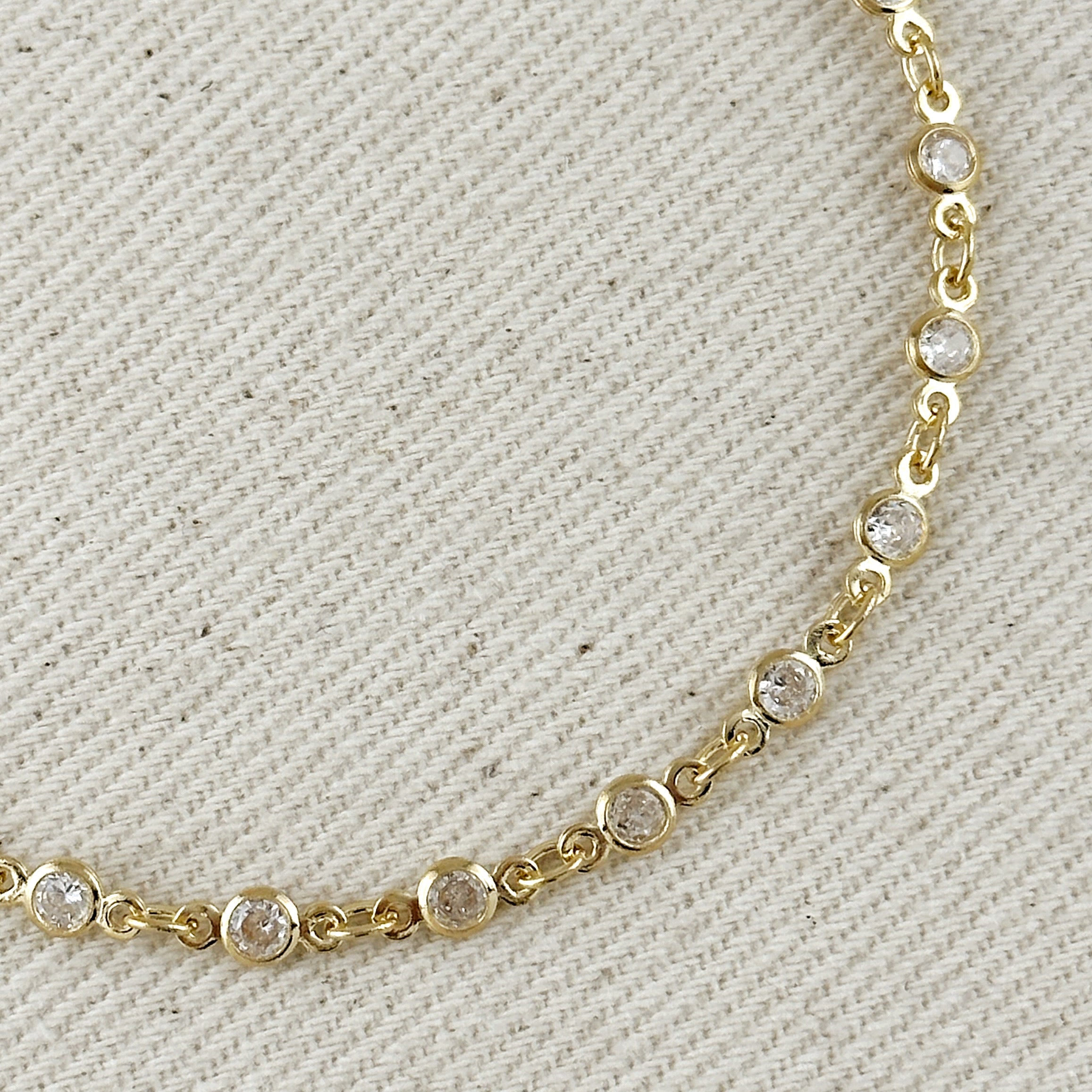 Mondsee 18k Gold Filled Round Bezel CZ Bracelet | 18k Gold Filled Jewelry
