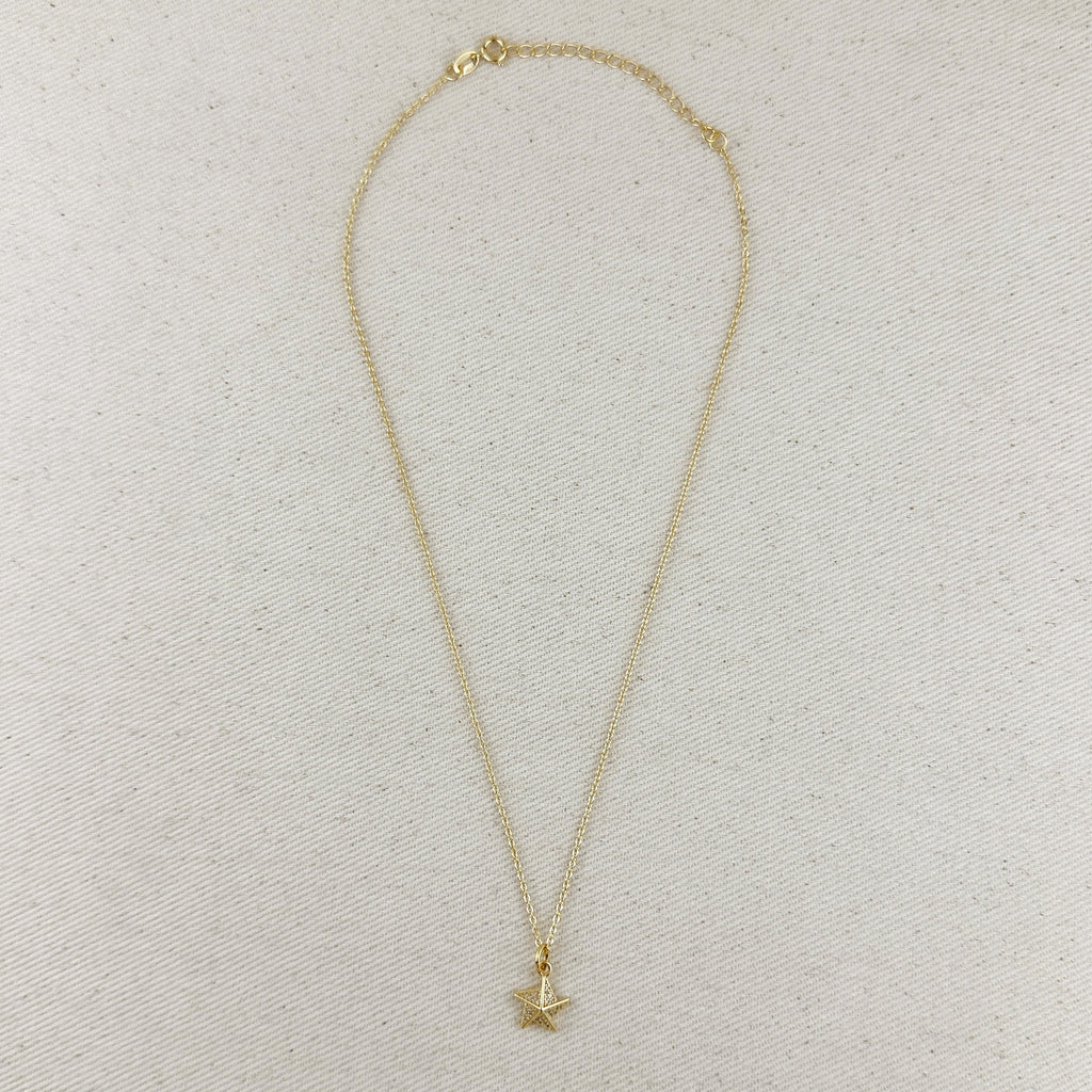 Mondsee 18k Gold Filled Stella a Mulinello CZ Necklace | 18k Gold Filled Jewelry