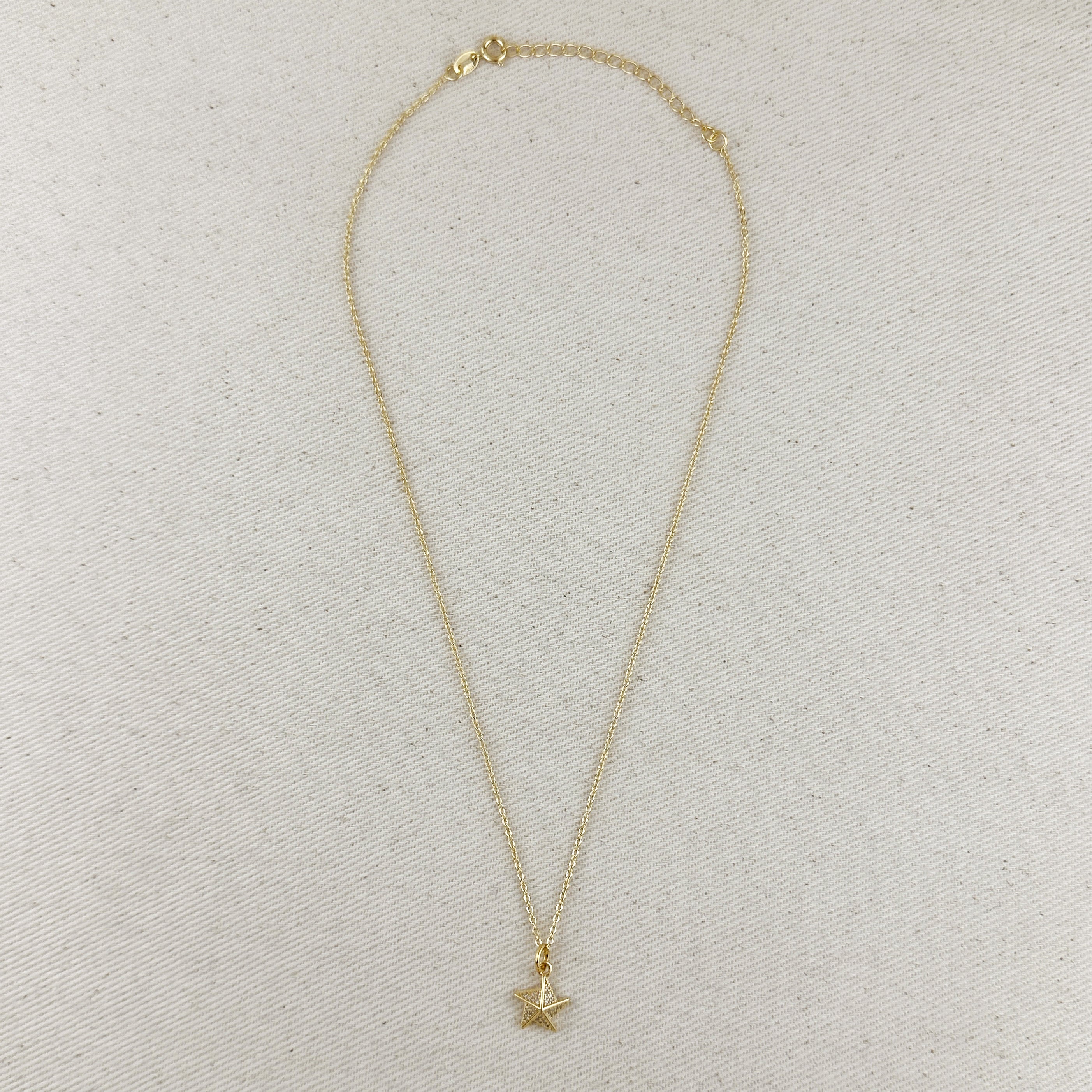Mondsee 18k Gold Filled Stella a Mulinello CZ Necklace | 18k Gold Filled Jewelry