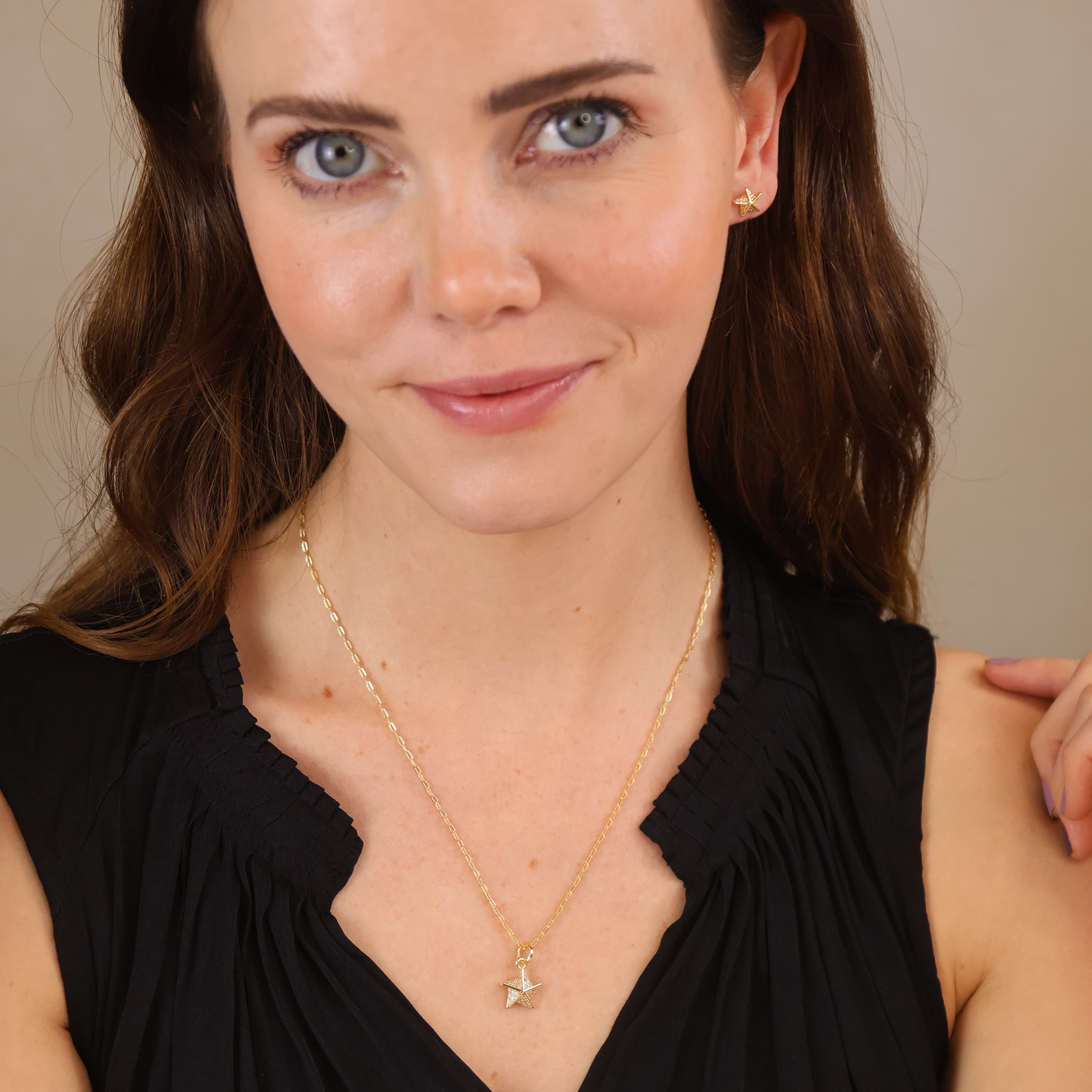 Mondsee 18k Gold Filled Stella a Mulinello CZ Necklace | 18k Gold Filled Jewelry