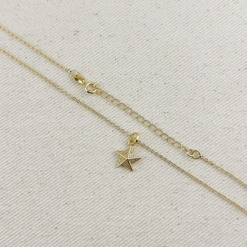 Mondsee 18k Gold Filled Stella a Mulinello CZ Necklace | 18k Gold Filled Jewelry