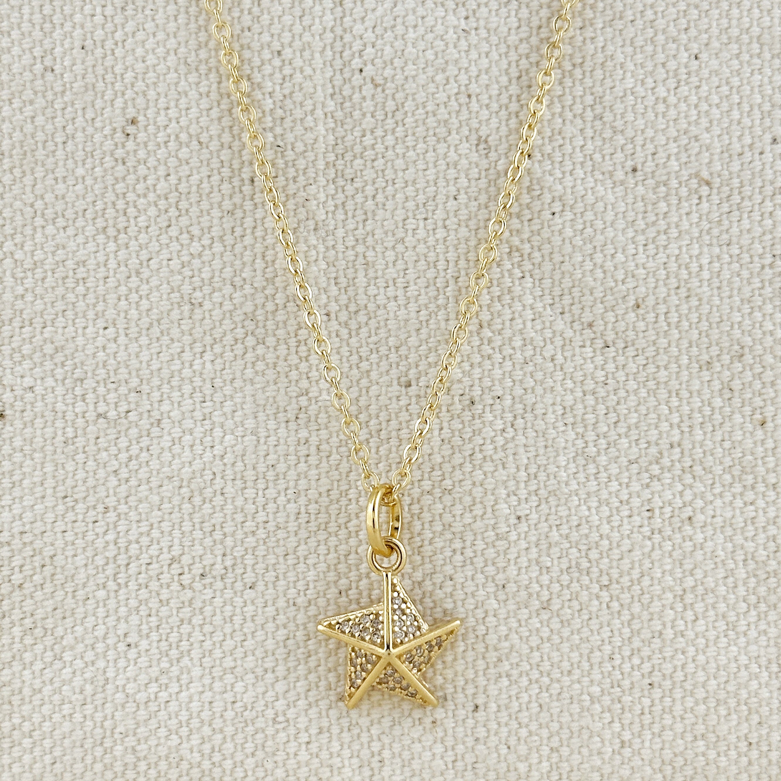 Mondsee 18k Gold Filled Stella a Mulinello CZ Necklace | 18k Gold Filled Jewelry