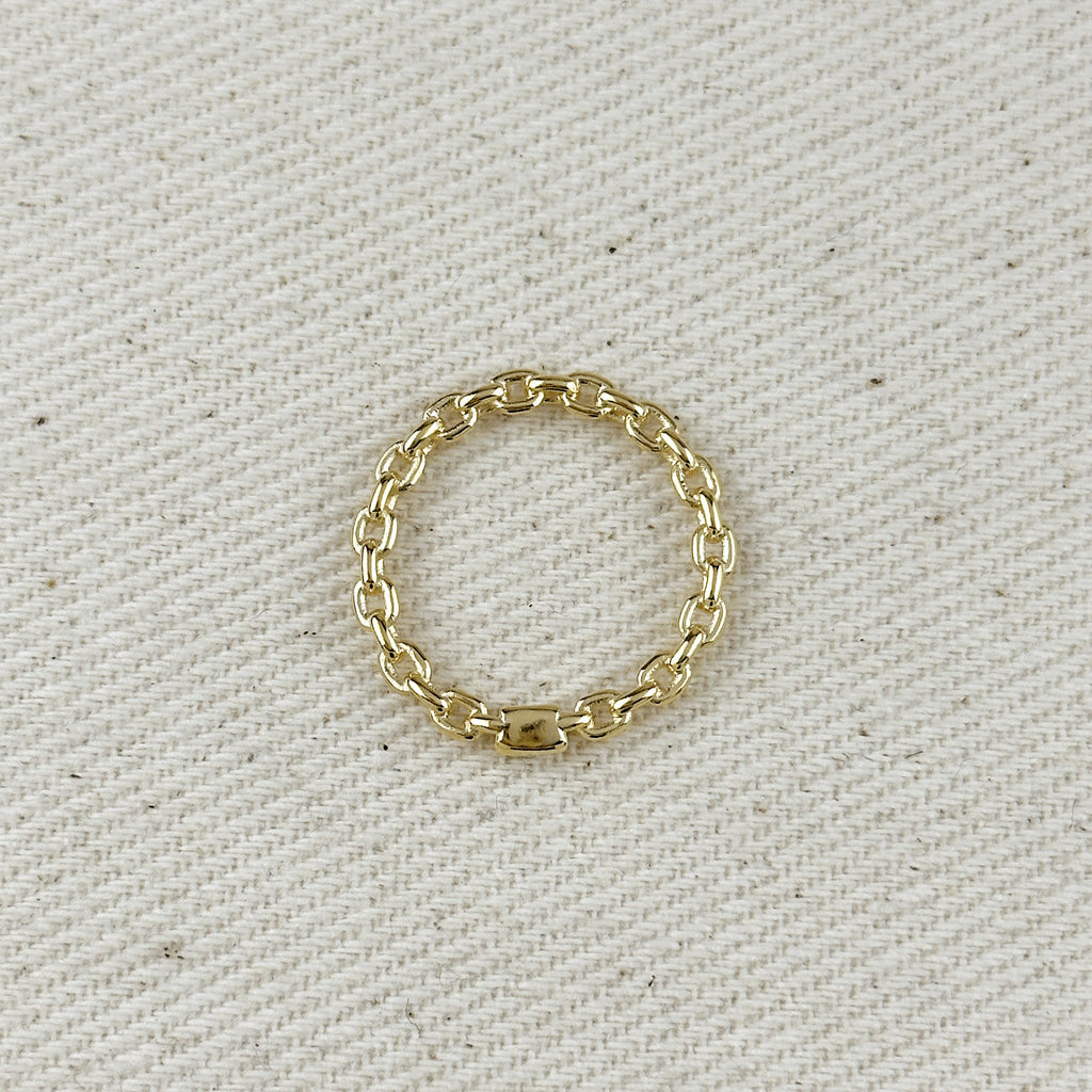 Mondsee 18k Gold Filled Crafted Chain Ring | 18k Gold Filled Jewelry