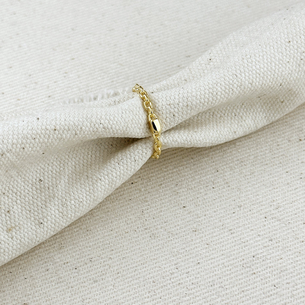 Mondsee 18k Gold Filled Crafted Chain Ring | 18k Gold Filled Jewelry