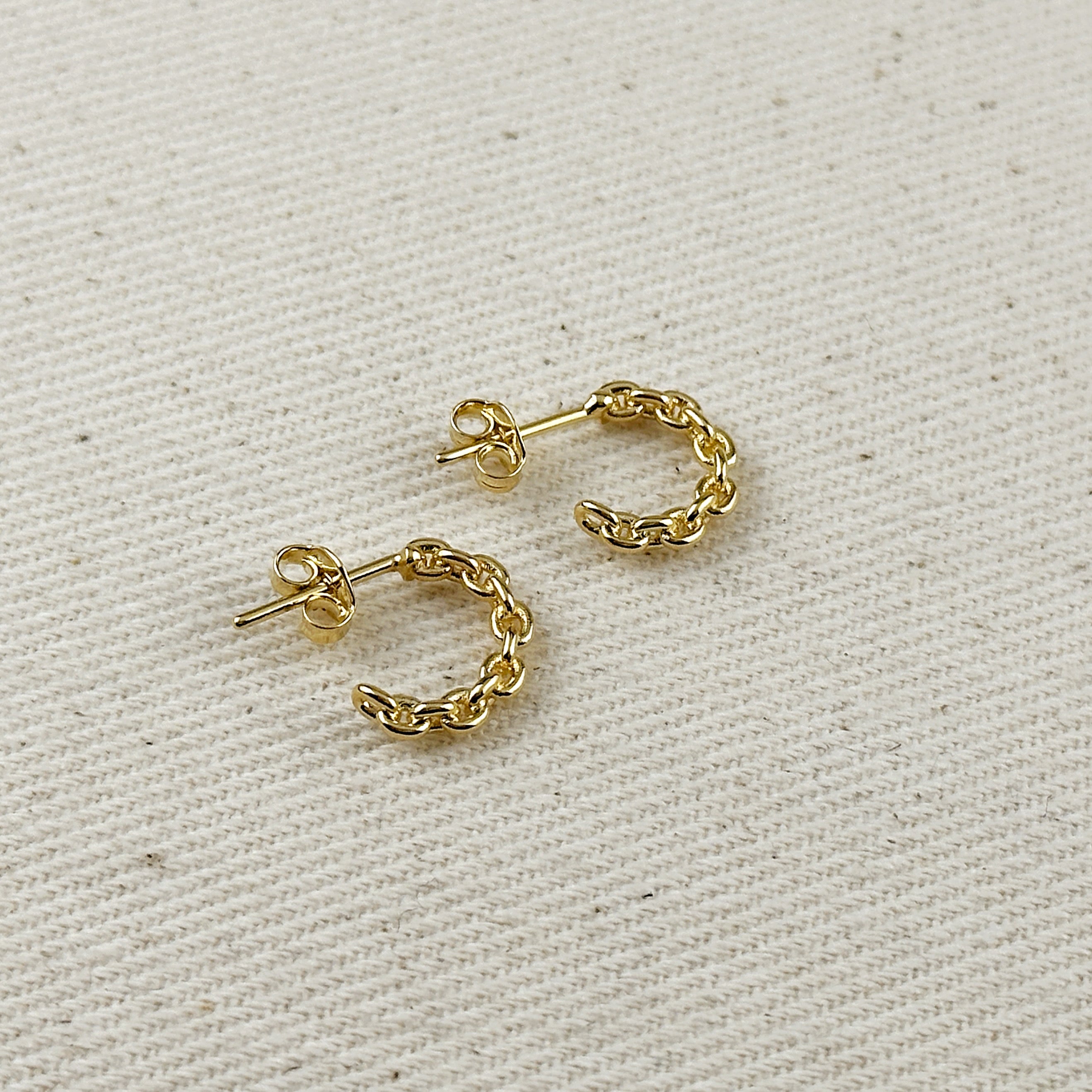 Mondsee 18k Gold Filled Crafted Chain C-Hoop Earrings | 18k Gold Filled Jewelry