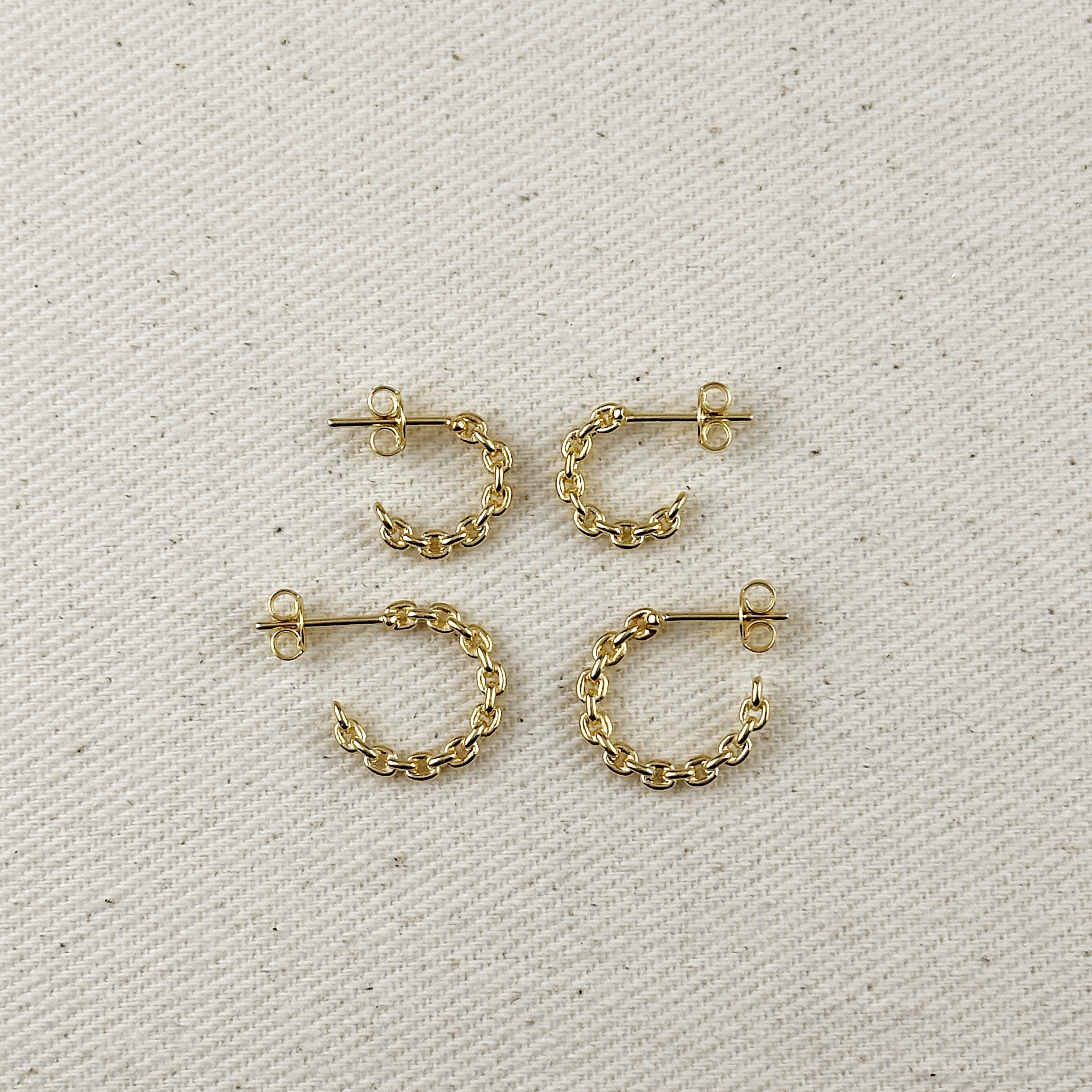 Mondsee 18k Gold Filled Crafted Chain C-Hoop Earrings | 18k Gold Filled Jewelry
