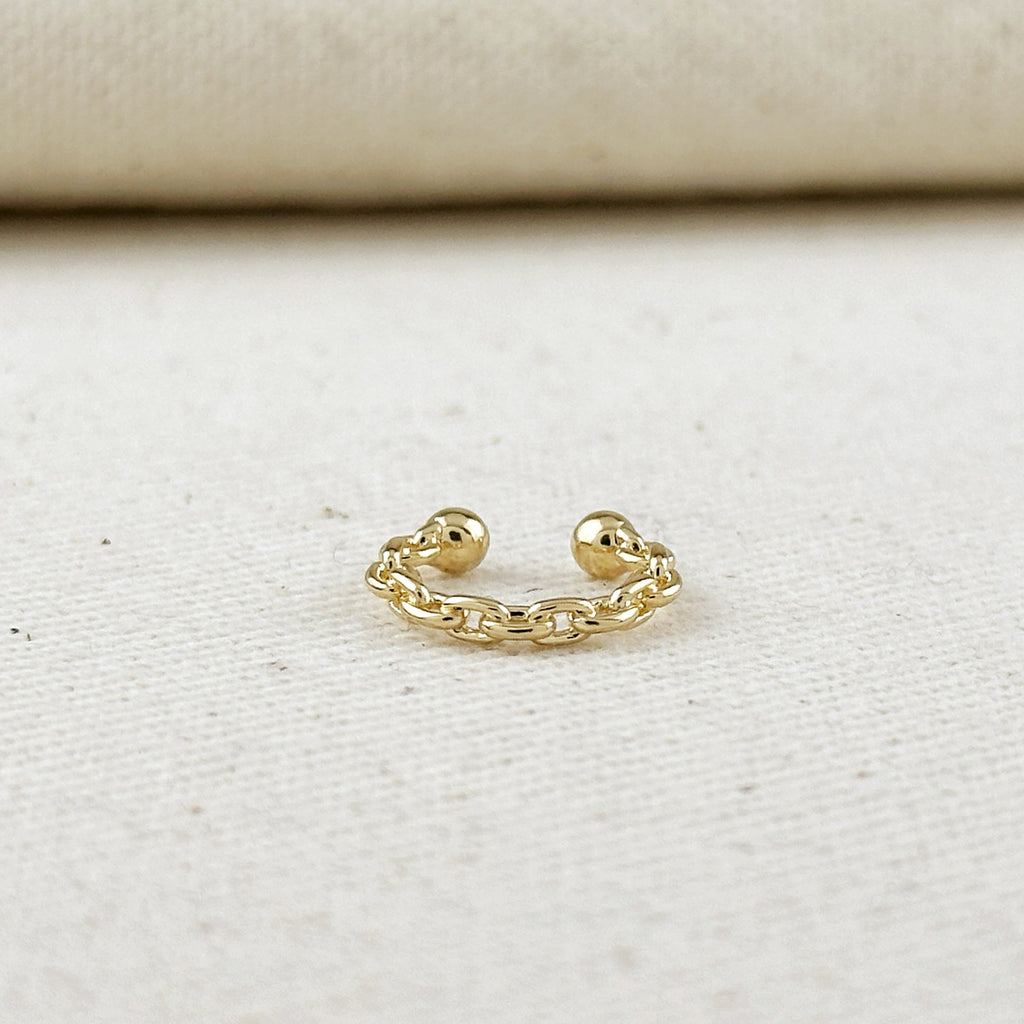 Mondsee 18k Gold Filled Crafted Chain Ear Cuff | 18k Gold Filled Jewelry