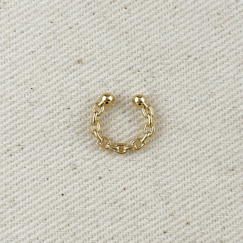Mondsee 18k Gold Filled Crafted Chain Ear Cuff | 18k Gold Filled Jewelry
