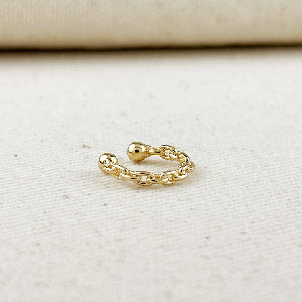Mondsee 18k Gold Filled Crafted Chain Ear Cuff | 18k Gold Filled Jewelry