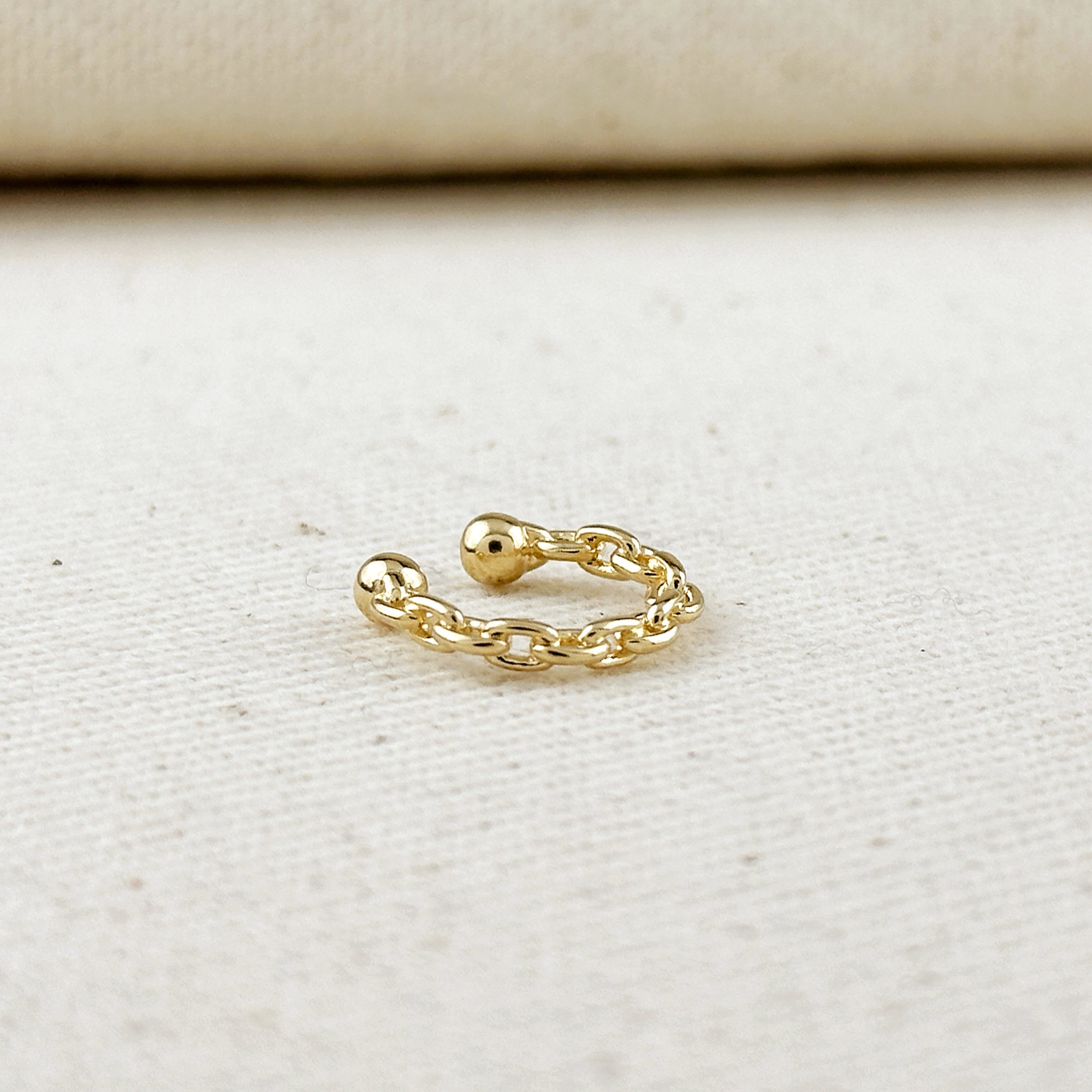 Mondsee 18k Gold Filled Crafted Chain Ear Cuff | 18k Gold Filled Jewelry