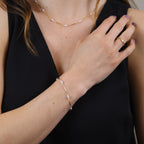 Mondsee 18k Gold Filled Pearl Bead & Straw Bracelet | 18k Gold Filled Jewelry