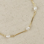 Mondsee 18k Gold Filled Pearl Bead & Straw Bracelet | 18k Gold Filled Jewelry