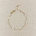 Mondsee 18k Gold Filled Pearl Bead & Straw Bracelet | 18k Gold Filled Jewelry