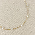 Mondsee 18K Gold Filled Pearl Bead & Straw Necklace | 18k Gold Filled Jewelry
