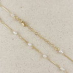 Mondsee 18K Gold Filled Pearl Bead & Straw Necklace | 18k Gold Filled Jewelry