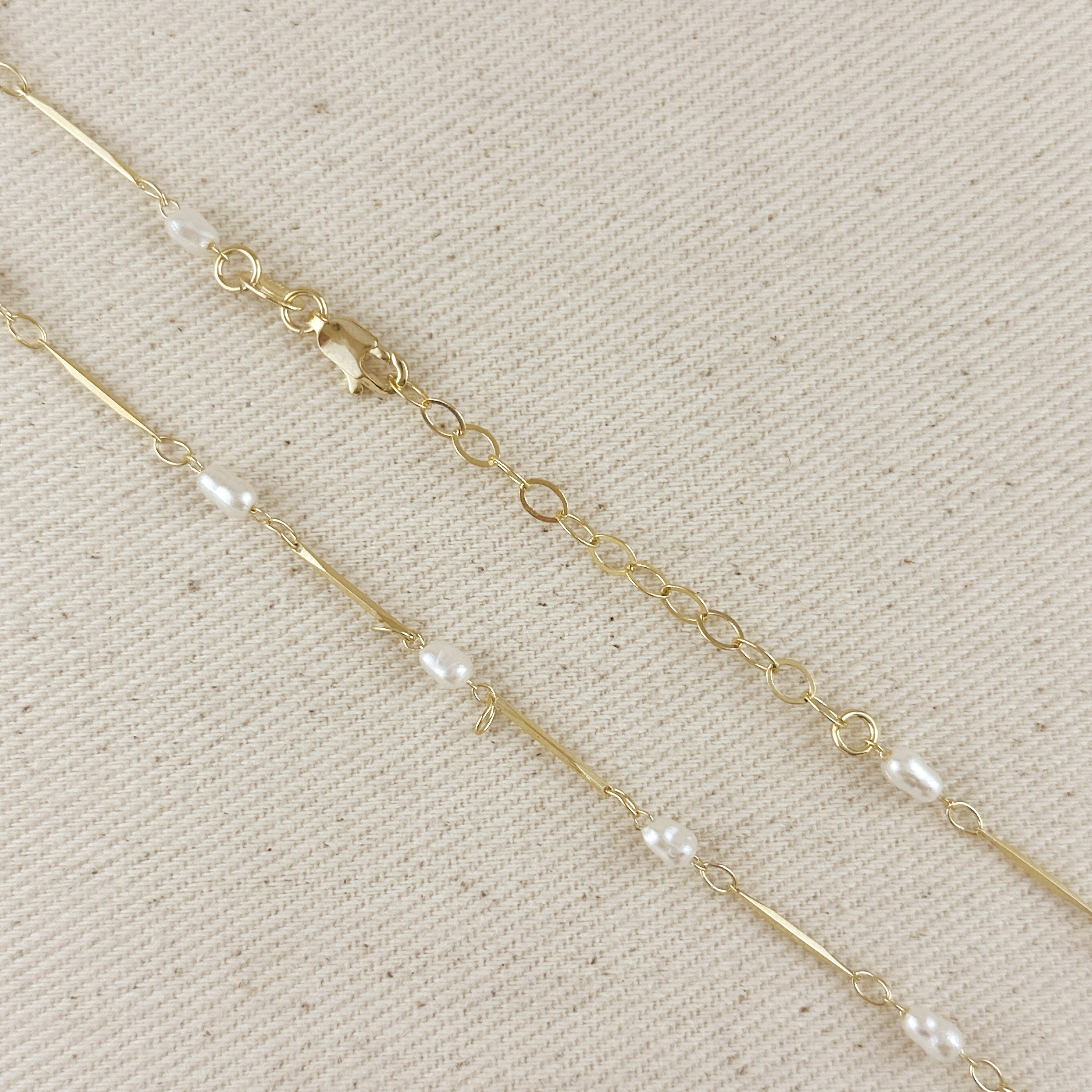 Mondsee 18K Gold Filled Pearl Bead & Straw Necklace | 18k Gold Filled Jewelry