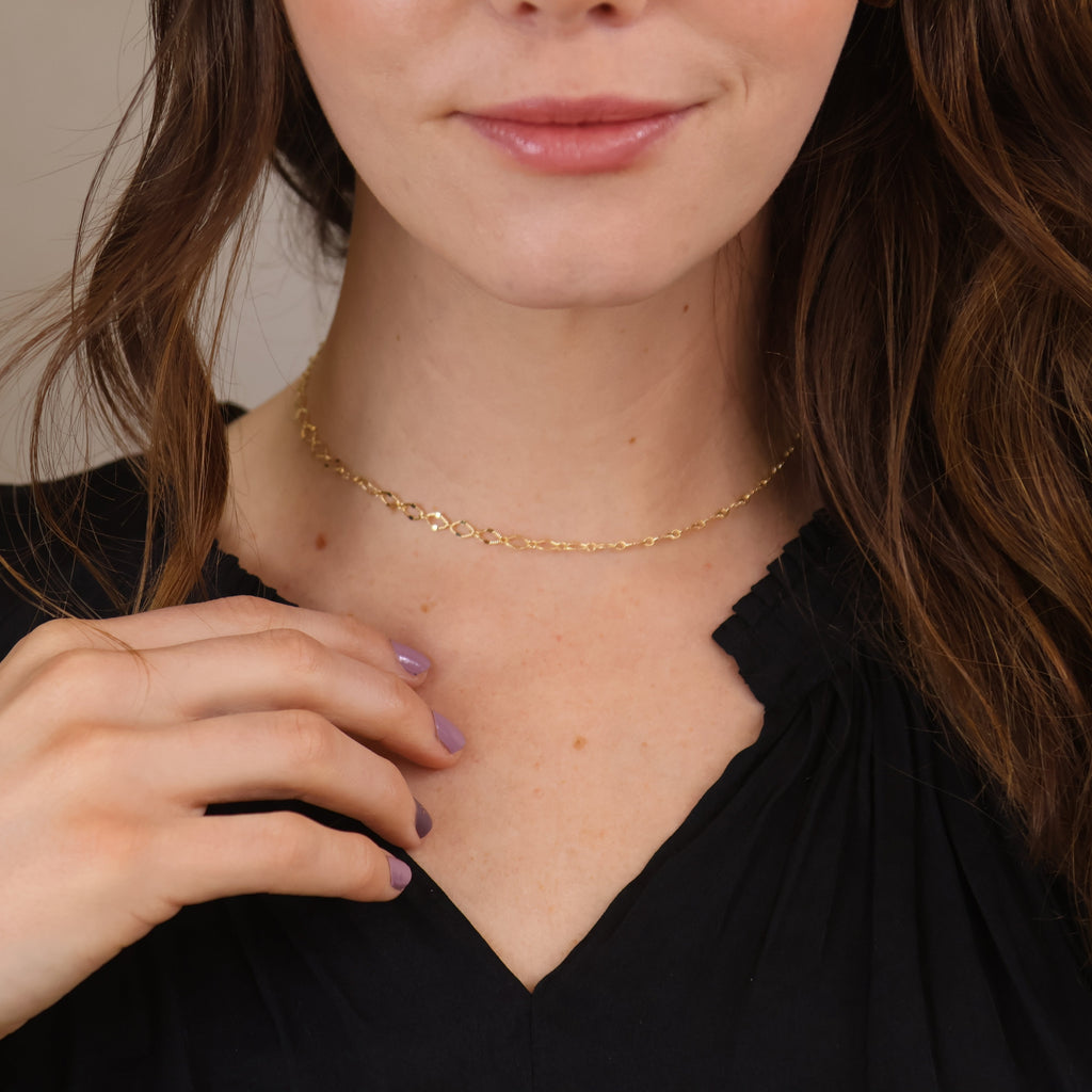 Mondsee 18k Gold Filled Diamond Cut Detailed Chain Necklace | 18k Gold Filled Jewelry