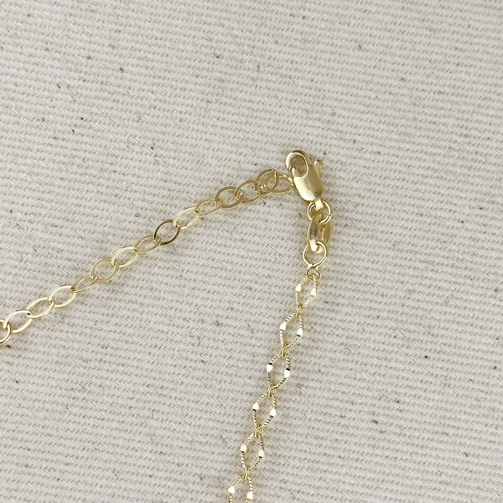 Mondsee 18k Gold Filled Diamond Cut Detailed Chain Necklace | 18k Gold Filled Jewelry