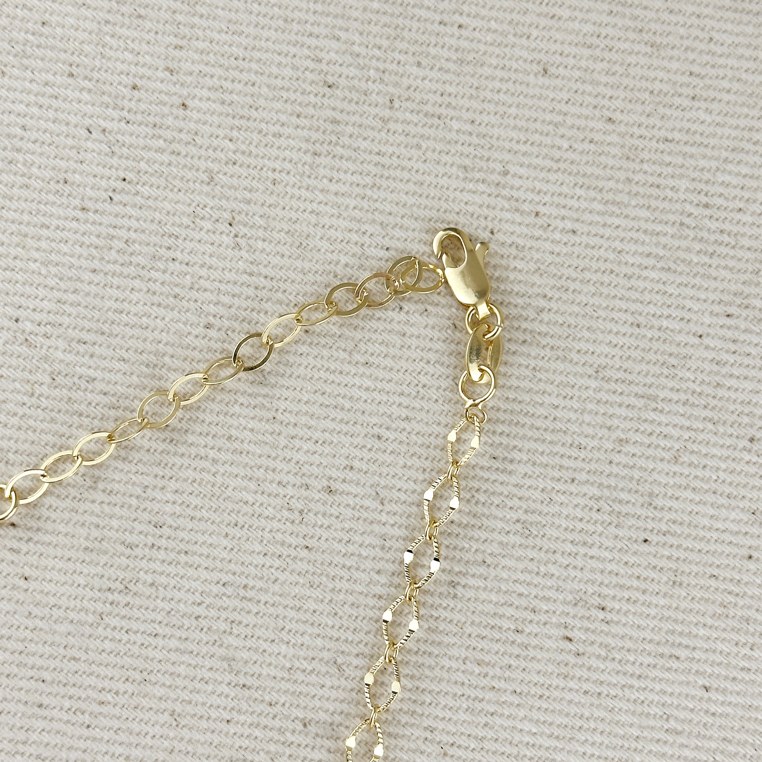Mondsee 18k Gold Filled Diamond Cut Detailed Chain Necklace | 18k Gold Filled Jewelry
