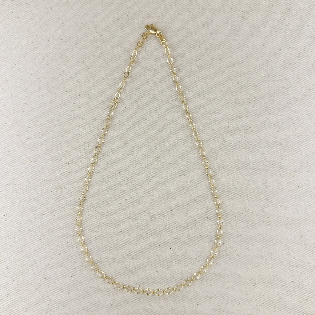 Mondsee 18k Gold Filled Diamond Cut Detailed Chain Necklace | 18k Gold Filled Jewelry