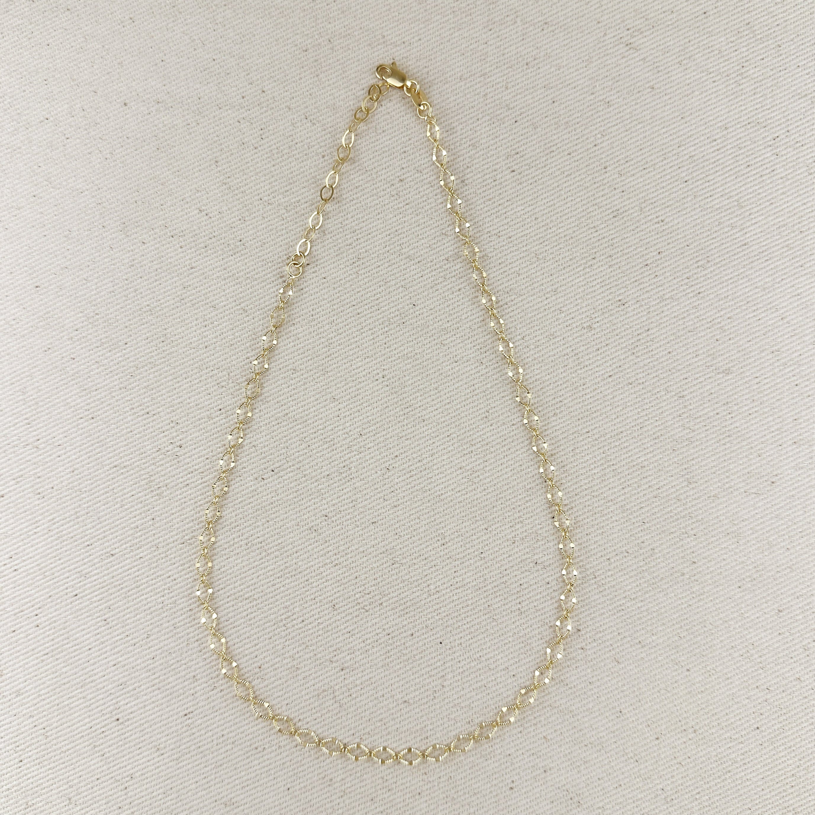 Mondsee 18k Gold Filled Diamond Cut Detailed Chain Necklace | 18k Gold Filled Jewelry