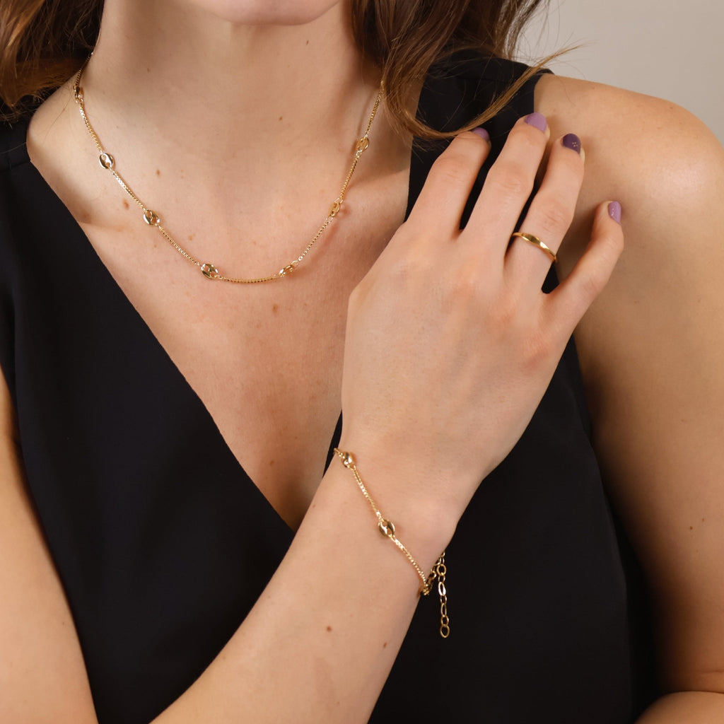 Mondsee 18k Gold Filled Fancy Box Chain Bracelet | 18k Gold Filled Jewelry
